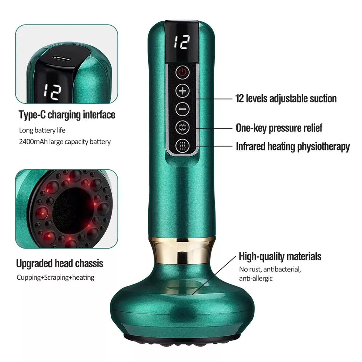 Cupping massager used on back