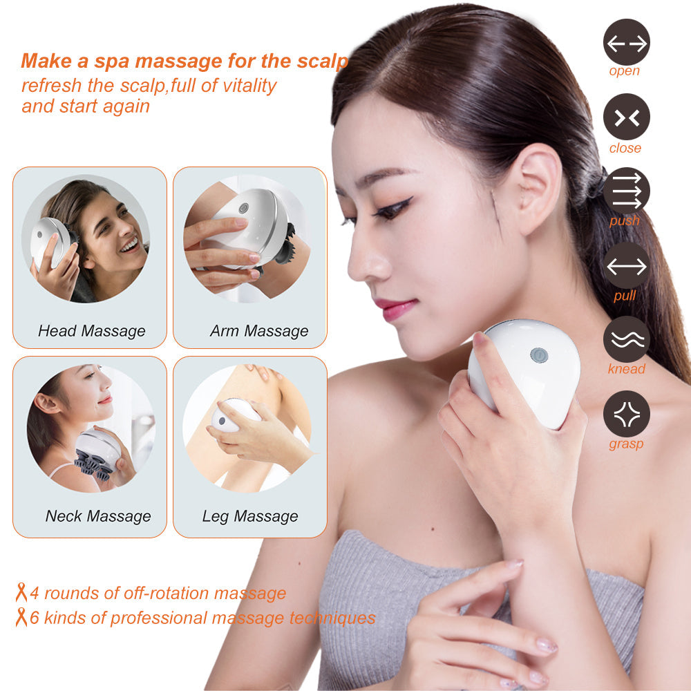 Scalp massager waterproof shower use